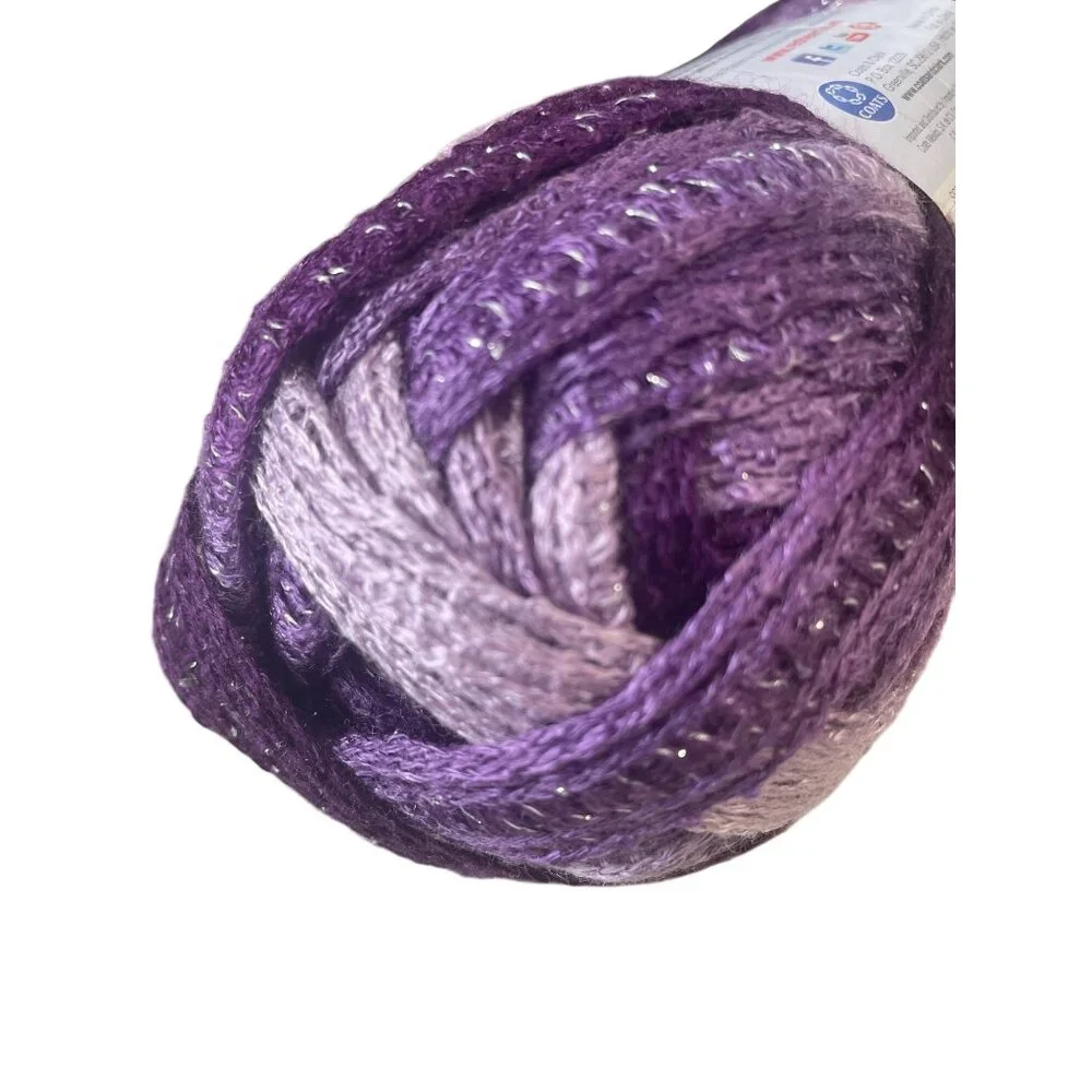 Bernat Rumba‎ Yarn Art E782 Lot 8614 Purple Pink Sparkle